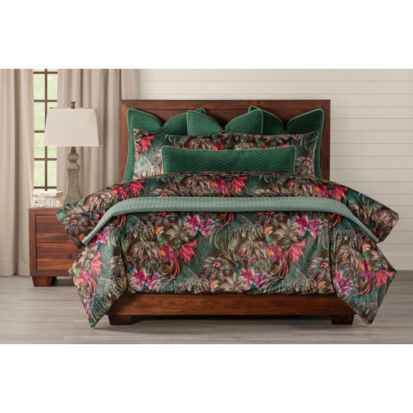 Smithsonian Green/Red Microfiber Reversible 4 Piece Duvet Cover